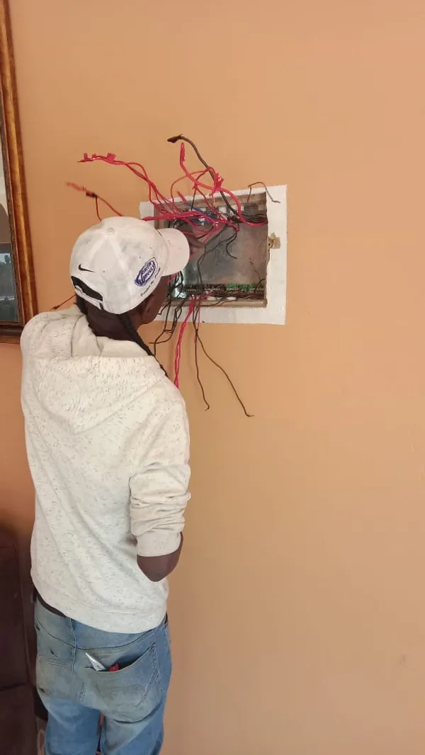 Distribution board wiring in progress before final assembly