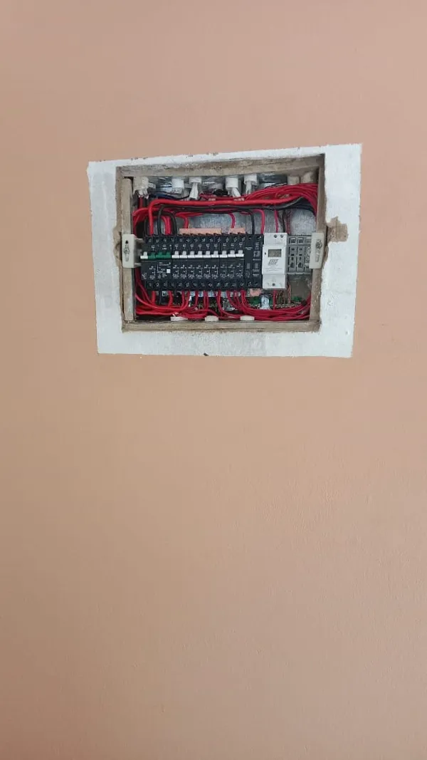 Fully wired distribution board ready for cover installation